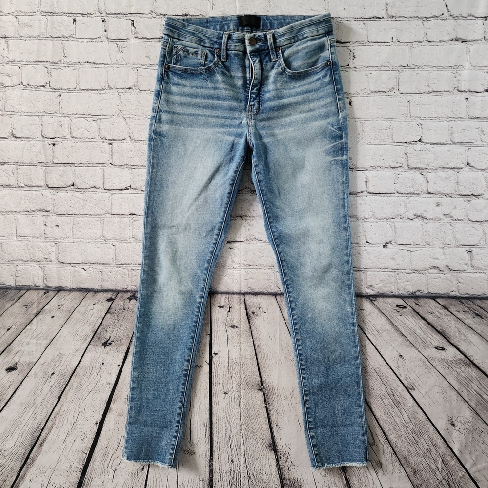Buckle Black Womens Size 29 Skinny Jeans Light Wash Raw Hem Frayed Fit 93